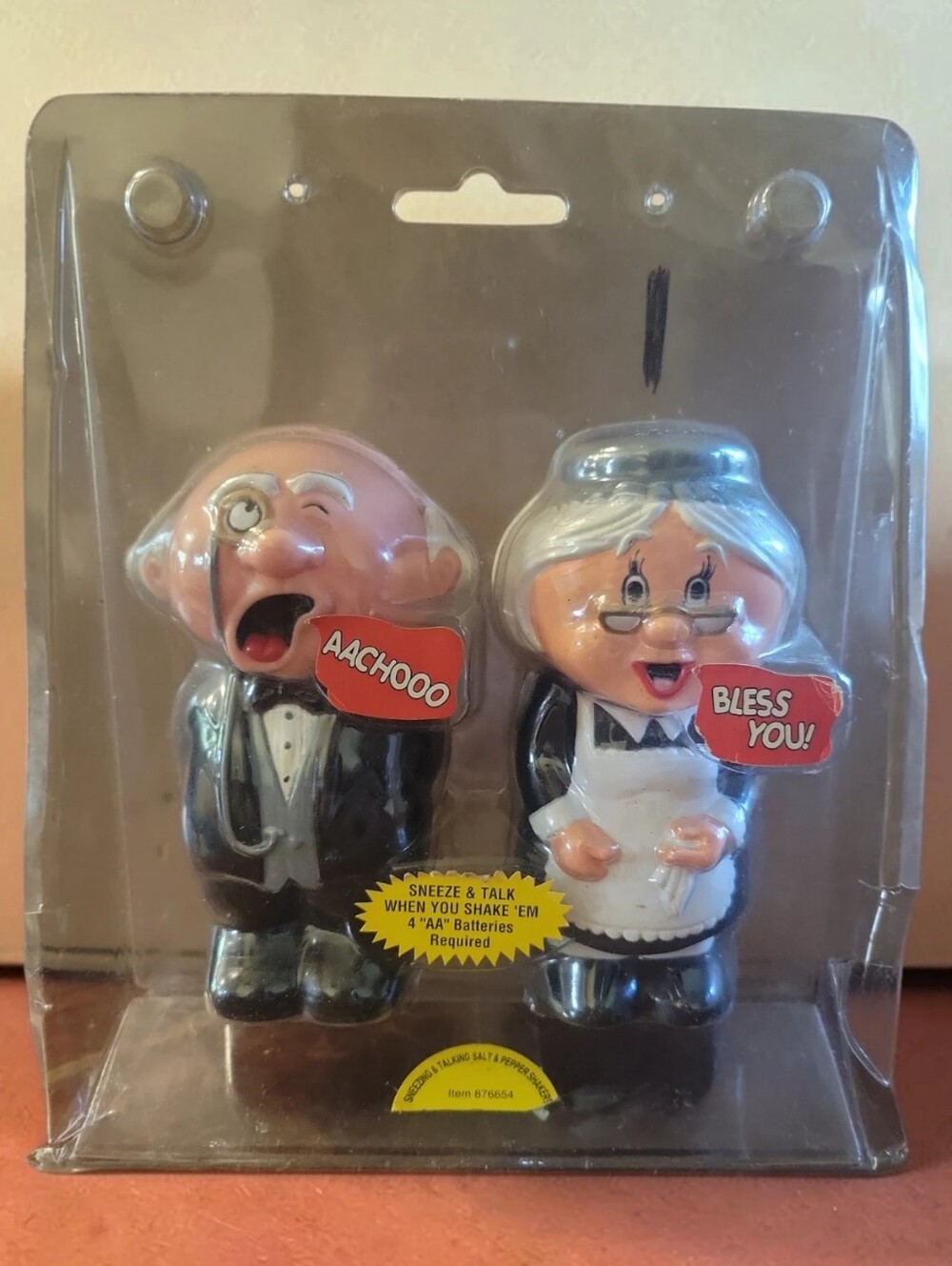 Vtg 1994 Butler Sneezing/Maid Talking "God Bless You" Salt & Pepper Shakers